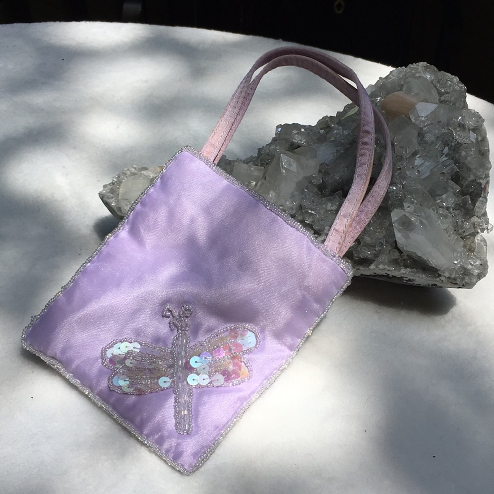 Iridescent Lavender Dragonfly Mini Purse 👛